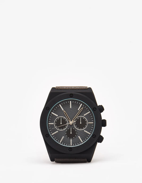 Watch with leather strap