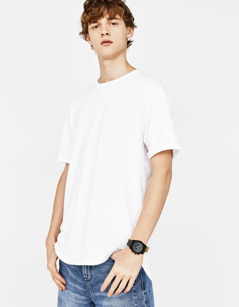 Watch with leather strap