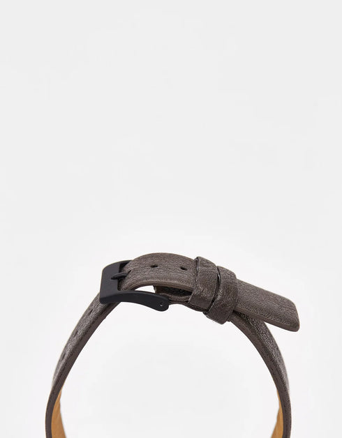 Watch with leather strap